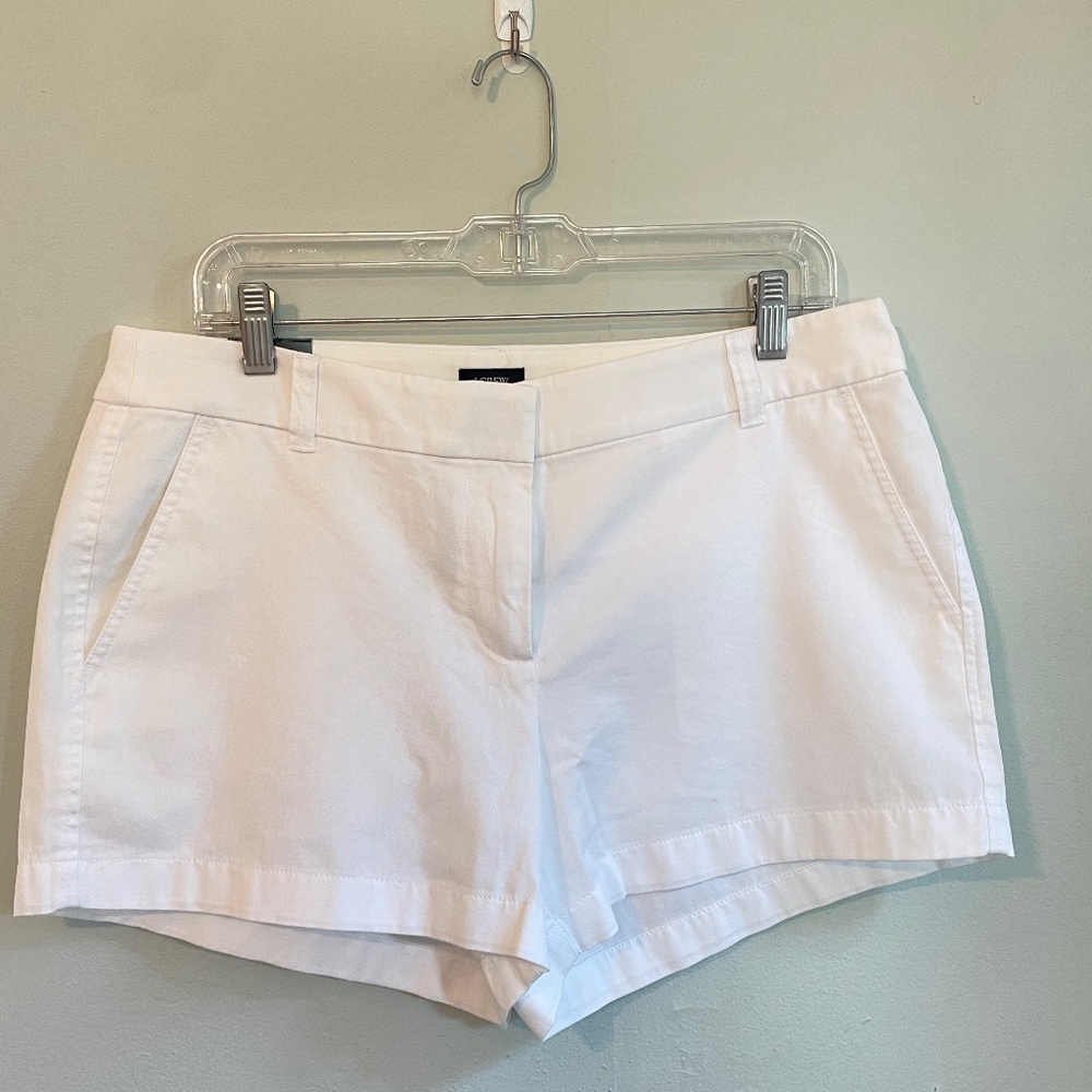 NWT J Crew Factory Women’s White Chino Shorts, Size 10